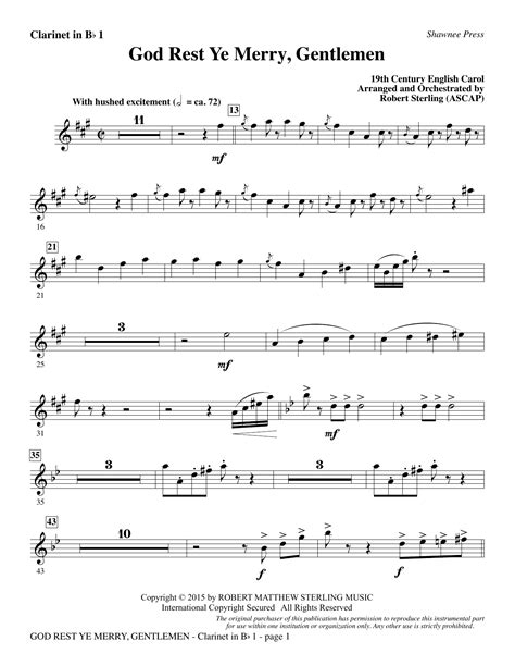 Carol Of The Bells / God Rest Ye Merry Gentlemen - Clarinet, French Horn & Piano